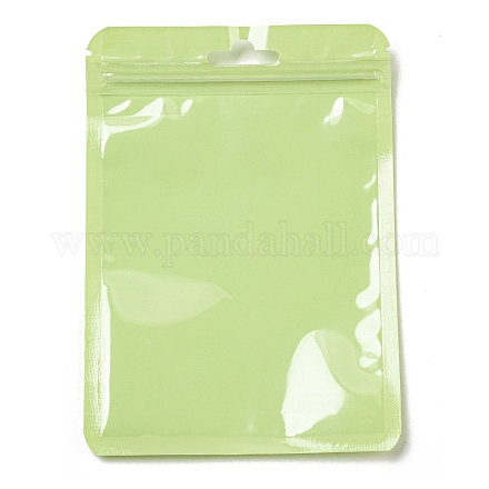 長方形のプラスチック陰陽ジップロックバッグ  再封可能な包装袋  セルフシールバッグ  薄緑  15x10.5x0.02cm  片側の厚さ：2.5ミル（0.065mm） ABAG-A007-02G-04-1