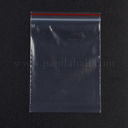 プラスチックジップロックバッグ  再封可能な包装袋  トップシール  セルフシールバッグ  長方形  レッド  9x6cm  片側の厚さ：1.3ミル（0.035mm） OPP-G001-A-6x9cm-1
