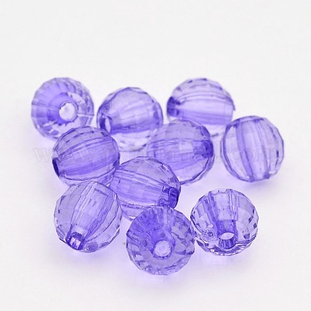 Perles rondes en acrylique transparent à facettes TACR-P053-12mm-25Q-1