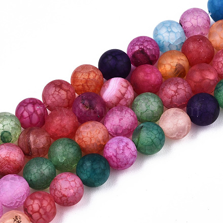 Natural Crackle Agate Beads Strands G-S373-002F-6mm-1