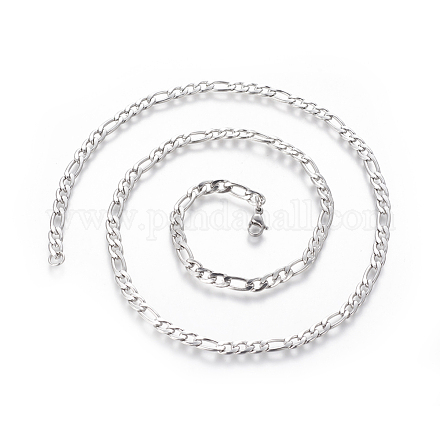304 Stainless Steel Figaro Chain Necklaces NJEW-E143-11P-1