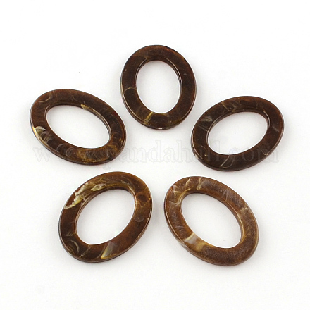 Oval Imitation Gemstone Acrylic Linking Rings OACR-R022-02-1