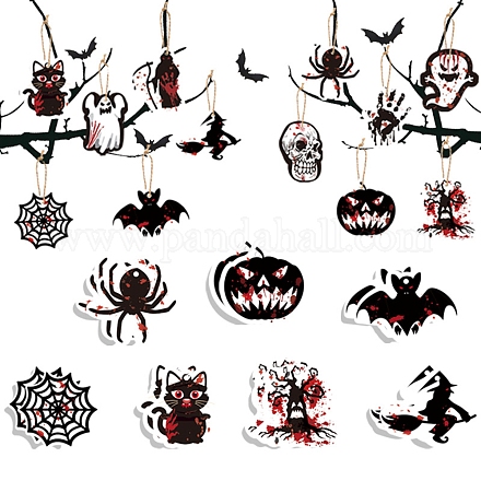 12 styles d'étiquettes en papier sur le thème d'halloween DIY-K60-002-1