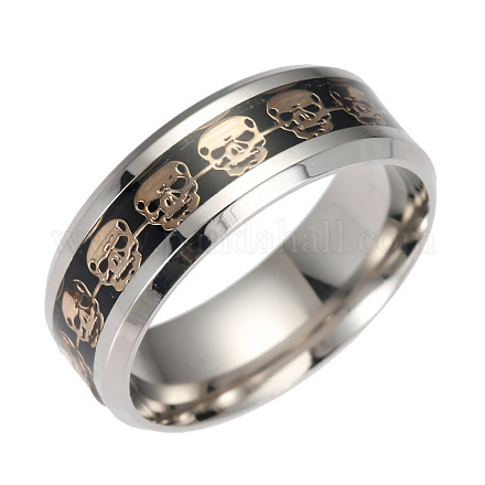 201 Stainless Steel Wide Band Finger Rings RJEW-T005-10-21C-1