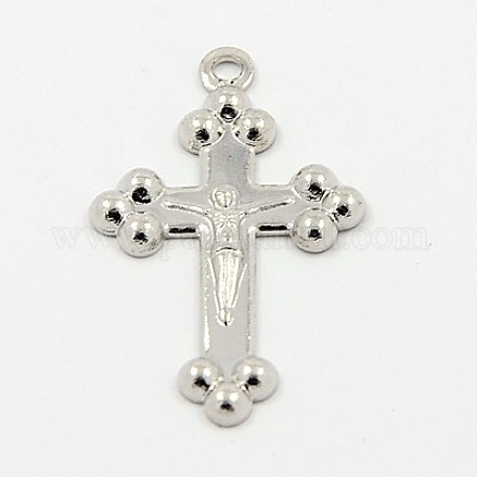 Brass Crucifix Cross Pendants KK-K010-P-1