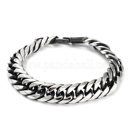 304 bracelets chaînes à maillons cubains en acier inoxydable pour hommes BJEW-D031-05P-1