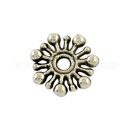 Fleur de séparateurs perles alliage de style tibétain X-TIBEB-5532-AS-LF-1