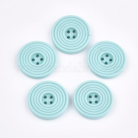 Painted Wooden Buttons WOOD-Q040-002F-1