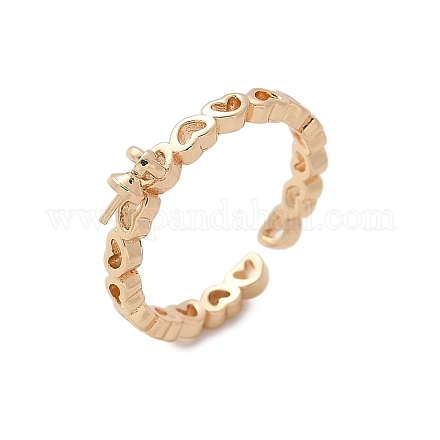 Латунные манжеты в форме сердца с застежкой-колышком KK-A244-02C-G-1