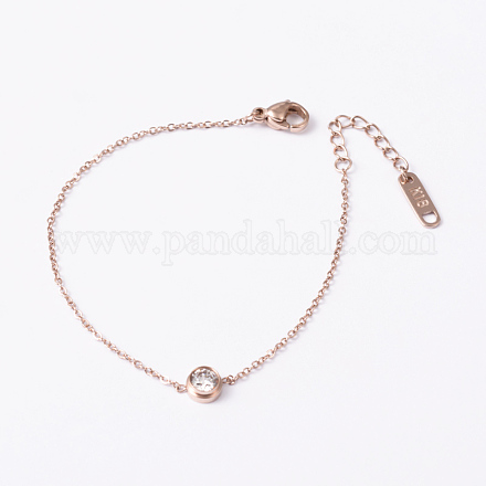 304 inox lien de strass bracelets BJEW-M182-24RG-1