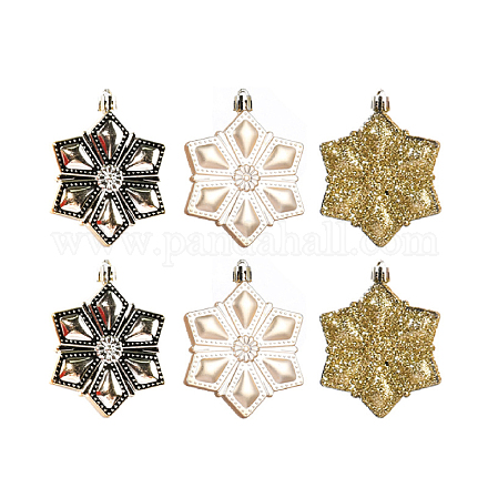 Ornamenti in plastica con fiocchi di neve XMAS-PW0001-065D-02-1