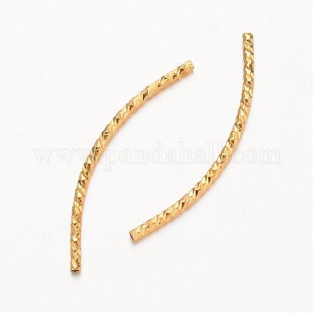 Curved Brass Tube Beads KK-D508-07G-1
