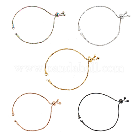 UNICRAFTALE Mixed Color Stainless Steel Charm Bracelet kit STAS-UN0012-14-1