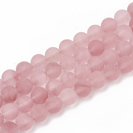 Chapelets de perles en verre de quartz de cerise X-G-T106-272-1