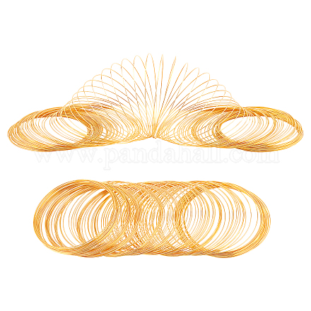 Ph pandahall 100 bucle golden jewelry wire memory beading wire memory acero brazalete brazalete pulsera para el arte pulsera collar fabricación de joyas (calibre 24 TWIR-PH000-06G-1