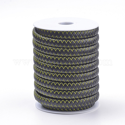 Плоские микрофибры pu кожаные плетеные шнуры WL-R008-12x6-01-1