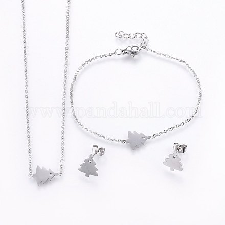 304 Stainless Steel Jewelry Sets SJEW-H138-22P-1