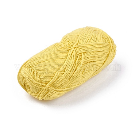 綿編み糸  かぎ針編みの糸  きいろ  1mm  約120m /ロール YCOR-WH0004-A04-1