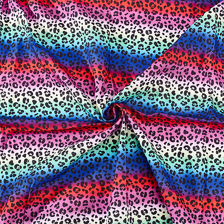 Fingerinspire 1.1 mètre de tissu imprimé léopard au mètre 59.1 pouces de large tissu léopard arc-en-ciel rayé pour la couture en polycoton tissu d'ameublement léopard arc-en-ciel bricolage artisanat tissu pour la décoration de vêtements DIY-WH0028-18B-1