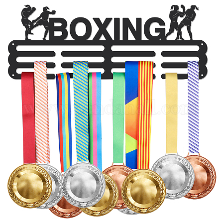 Superdant porta medaglie espositore appendiabiti telaio per boxe femminile robusto acciaio nero ganci a parete in metallo espositore per medaglie oltre 60 medaglie ODIS-WH0021-466-1