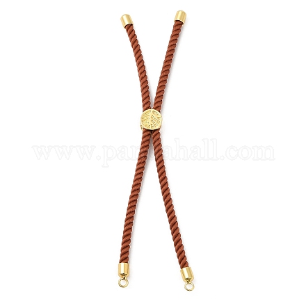 Bracelets en argent avec cordon de nylon torsadé DIY-B066-03G-01-1