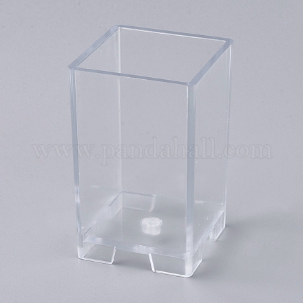 プラスチックキャンドル型  キャンドル作りツール用  四角形  透明  57x57x92mm  インナーサイズ：約50x50mm AJEW-WH0021-77I-1