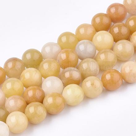 Chapelets de perles en jade topaze naturelle G-S259-45-8mm-1