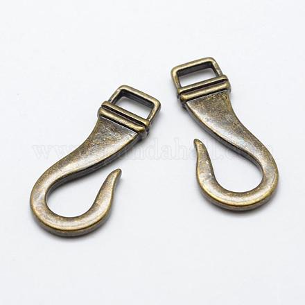 Tibetan Style Zinc Alloy Hook and S-Hook Clasps PALLOY-K078-02AB-RS-1
