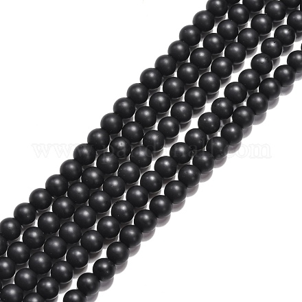 Chapelets de perles en pierre noire synthétique G-G508-6MM-1