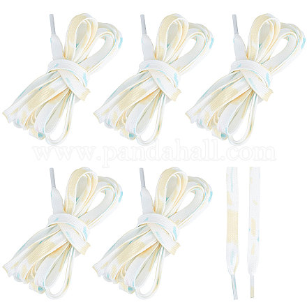 Gorgecraft 3 paires 3 lacets plats en polyester lisse style tie-dye FIND-GF0004-70A-1