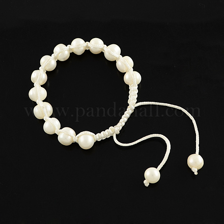 Bracelets tressés en perles d'eau douce BJEW-R251-01-1