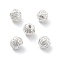 Alloy Hollow Beads, Round, Cadmium Free & Lead Free, Silver, 8x7~8mm, Hole: 1.5~2mm