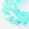 Synthetic Moonstone Beads Strands, Holographic Beads, Dyed, Frosted, Round, Deep Sky Blue, 8mm, Hole: 1mm, about 45~47pcs/strand, 14~15 inch