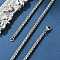 Tarnish Resistant 304 Stainless Steel Wheat Chain Necklaces, with Lobster Clasps, Stainless Steel Color, 23.7 inch(60.2cm), 1x3x5mm