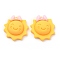 Resin Cabochons, Sun with Bowknot, Gold, 21x20x8mm