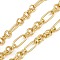 Brass Textured Oval Link Chains, with Spool, Unwelded, Lead Free & Cadmium Free, Long-Lasting Plated, Lead Free & Nickel Free & Cadmium Free, Real 18K Gold Plated, Link: 15x7.5x1.5mm and 7x2.5mm