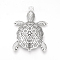 Tibetan Style Alloy Pendants, Tortoise, Cadmium Free & Lead Free, Big Pendants, Hollow, Antique Silver, 55.5x38x9.5mm, Hole: 3.5mm, about 120pcs/1000g