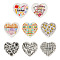 8Pcs 8 Style Heart Silicone Focal Beads, Mixed Shapes, 26x28x8mm, Hole: 2mm, 1pc/style