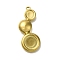 Ion Plating(IP) 304 Stainless Steel Cabochon Settings for Enamel, Oval, Real 18K Gold Plated, 36x14.5x3.5mm, Hole: 2mm