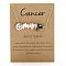 667 Stainless Steel with Natural Howlite & Natural Rose Quartz  & Natural Snowflake Obsidian Chip Pendant Necklaces, Stainless Steel Color, Flat Round with 12 Constellations Pattern, Cancer, 19.29~20.08 inch(49~51cm)