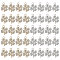 40Pcs 2 Colors Alloy Pendants, with Crystal Rhinestones, Clover, Platinum & Light Gold, 15x12x2.5mm, Hole: 1.8mm, 20Pcs/color