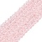 Glass Beads Strands, Faceted, Rondelle, Pink, 2.5x1.5~2mm, Hole: 0.6~0.7mm, about 154~161Pcs/strand, 90~100 Strand/set