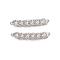 Brass Micro Pave Clear Cubic Zirconia Connector Charms, Twisted Chain Shape Links, Real Platinum Plated, 30x5x4mm, Hole: 1.2mm