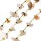 Handmade Natural Botswana Agate Chip Beaded Chains, Soldered, with Rack Plating Brass Findings, Long-Lasting Plated, Lead Free & Cadmium Free, with Spool, Real 18K Gold Plated, 3~8x2~4x3~4mm