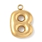 304 Stainless Steel Initial Pendants, Ion Plating(IP), Real 18K Gold Plated, Letter B, 16~18x6~18x3mm, Hole: 1.8mm