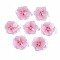 Plastic Beads, Flower, Pink, 22x22x5mm, Hole: 1mm