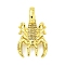 Brass Micro Pave Cubic Zirconia Pendants, Cadmium Free & Nickel Free & Lead Free, Real 18K Gold Plated, Scorpion, Clear, 34x19.5x10mm, Hole: 8x6mm
