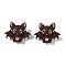 Halloween Theme Silicone Focal Beads, 3D Bat, Coffee, 28.5x35.5x16mm, Hole: 2mm