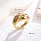 Star 304 Stainless Steel Micro Pave Cubic Zirconia Finger Rings, Golden, Clear, US Size 9(18.9mm)