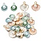 20Pcs 4 Styles Alloy Pendants, with Enamel and Plastic Imitation Pearl Beads, Shell, Mixed Color, 14.5~17x11.5~15x7mm, Hole: 1.2~2mm, 5pcs/style